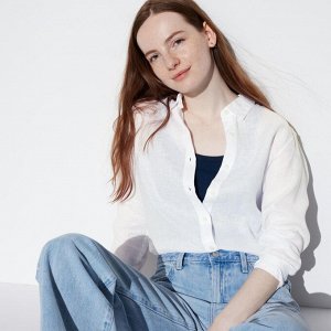 UNIQLO — льняная рубашка премиум-класса - 00 WHITE