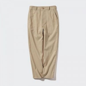 UNIQLO — зауженные брюки из льна и хлопка - 32 BEIGE