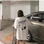 Женская футболка, принт &quot;Snoopy&quot;, цвет белый