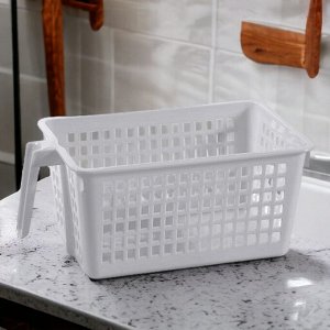 КОРЗИНКА ДЛЯ ХРАНЕНИЯ УНИВЕРСАЛЬНАЯ С РУЧКОЙ 280х160х120 ММ, 3,5Л (светло-серый)