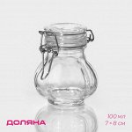 Баночка стеклянная для специй с бугельным замком Доляна «Чеснок», 100 мл, 7?8 см