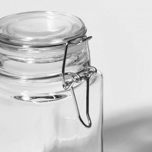 Банка для сыпучих продуктов Доляна «Квадрат», 300 мл, 5.5*11.5 см, с бугельным замком, стекло, прозрачная
