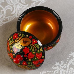 Сахарница дерево «Ягодка», большая, 400 мл, 13x15 см, хохлома