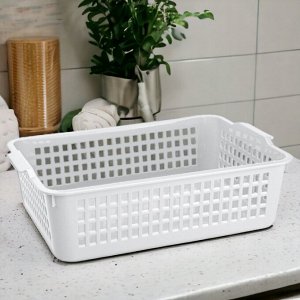 КОРЗИНКА ДЛЯ ХРАНЕНИЯ УНИВЕРСАЛЬНАЯ 310х220х85 ММ, 4,5Л, цвет БЕЛЫЙ