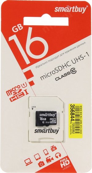 Карта памяти Micro SDHC 16GB Сlass 10_(с адаптером SD) COMPACT