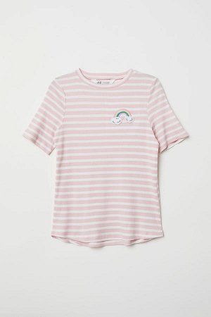 футболка  Светло-розовый / Полосатый