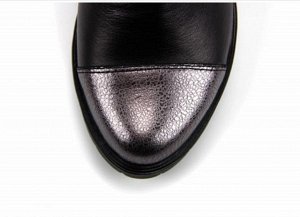 Ботинки натуральная кожа черный/никель
