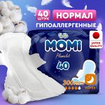 Женские гигиенические прокладки MOMI Super с крылышками 30 см, 40 шт