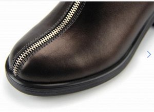 Ботинки натуральная кожа коричневый металлик