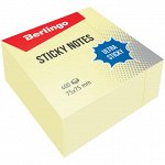 Самоклеящийся блок Berlingo &quot;Ultra Sticky&quot;, 75*75мм, 400л, пастель, желтый