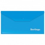 Папка-конверт на кнопке Berlingo, C6, 180мкм, синяя