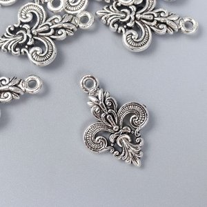 Декор металл "Дамаск" серебро 2,3х1,5 см