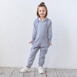 Комбинезон для девочки, серый меланж