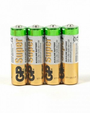 Батарейки GP LR6/AA Super Alkaline shrink 15ARS-2SB4  (4 шт.)