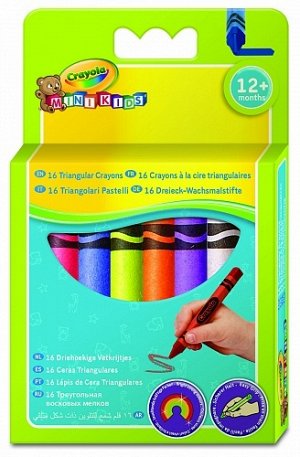 Мелки восковые смываемые трехугоные 16 шт. Crayola кор. 10,5*10*2,5 см