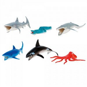 Набор из 6-и морских  животных "Играем вместе"8-10 см.,пакет