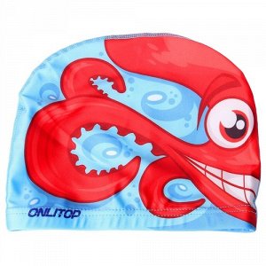 Шапочка для плавания детская "Осьминожка" , текстиль