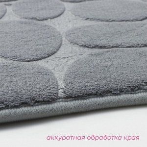 Коврик для ванной и туалета Доляна «Галька», 40x60 см, серый