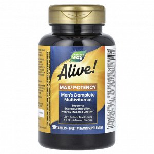 Nature's Way, Alive!® Max3 Potency, мультивитаминный комплекс для мужчин, 90 таблеток