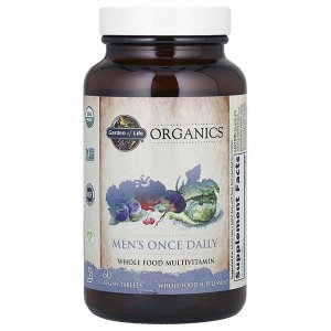 Garden of Life, Organics, мультивитамины из цельных продуктов для мужчин, 60 веганских таблеток