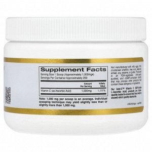 California Gold Nutrition, Gold C Powder, витамин C, 1000 мг, 250 г (8,81 унции)