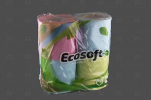Бумага туалетная "Ecosoft" цветная микс 2-сл. (4 рул.)