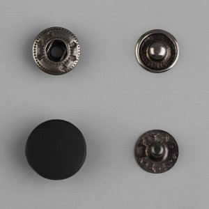 Кнопка установочная, Альфа (S-образная), d = 12 мм, цвет чёрный матовый
