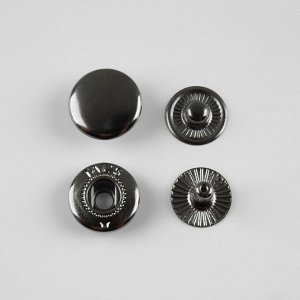 Кнопка установочная, Альфа (S-образная), d = 12,5 мм, цвет чёрный никель