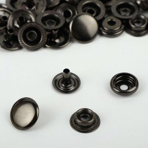 Кнопка установочная, Омега (О-образная), железная, d = 12 мм, цвет чёрный никель