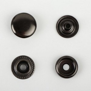 Кнопка установочная, Омега (О-образная), железная, d = 12 мм, цвет чёрный никель