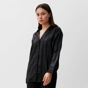 Пижама женская (рубашка, брюки) KAFTAN "Полоска", черный.