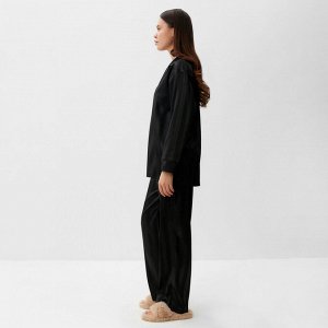 Пижама женская (рубашка, брюки) KAFTAN "Полоска", черный.