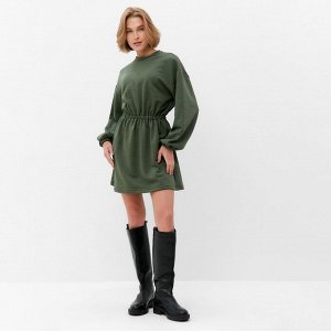 Платье с кулиской женское MINAKU: Casual Collection, хаки