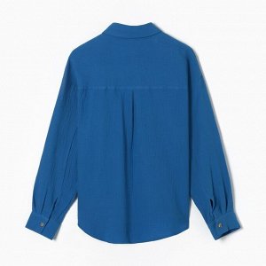 Рубашка женская оверсайз MIST Muslin, синий