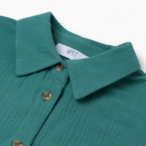 Рубашка женская оверсайз MIST Muslin, бирюзовый