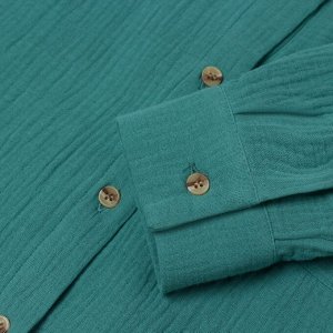 Рубашка женская оверсайз MIST Muslin, бирюзовый