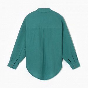 Рубашка женская оверсайз MIST Muslin, бирюзовый