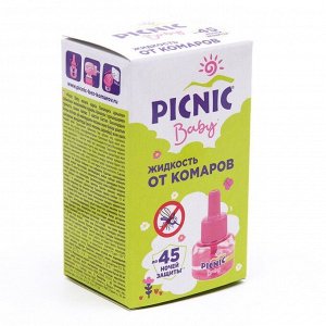 Дополнительный флакон-жидкость от комаров Picnic Baby, с экстрактом ромашки, 45 ночей, 30 мл