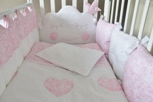 Комплект в кроватку "Сказочные сны" в розовом цвете, на стандартную кроватку 120*60см