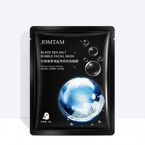Пузырьковая маска на тканевой основе с морской солью JomTam Black Sea Salt Bubble Mask