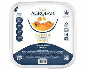 Пюре хурма 1кг, AGROBAR, Россия