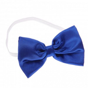 Карнавальный галстук-бабочка синий атласный