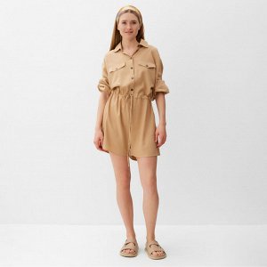 Комбинезон женский MINAKU: Casual Collection цвет бежевый