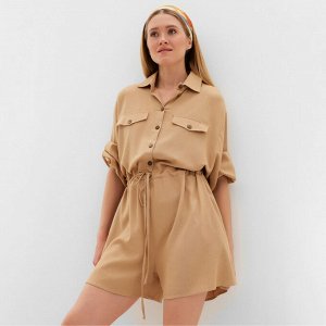 Комбинезон женский MINAKU: Casual Collection цвет бежевый
