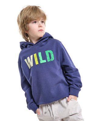 Джемпер с принтом WILD (128-146см) UD 8063-1(3) синий