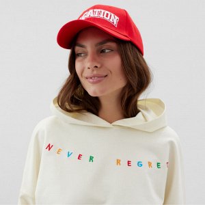 Костюм женский с вышивкой (толстовка, брюки) MIST No regrets, молочный