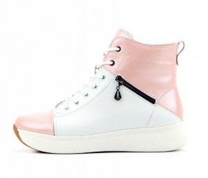 Ботинки натуральная кожа white/pink