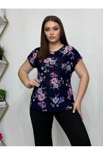 225-42 футболка розовые цветы