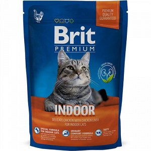 Brit Premium Cat Indoor д/кош домашних Курица/Печень 8кг