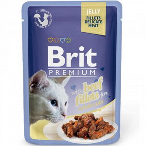 Brit Premium пауч 85гр д/кош Говядина/Желе